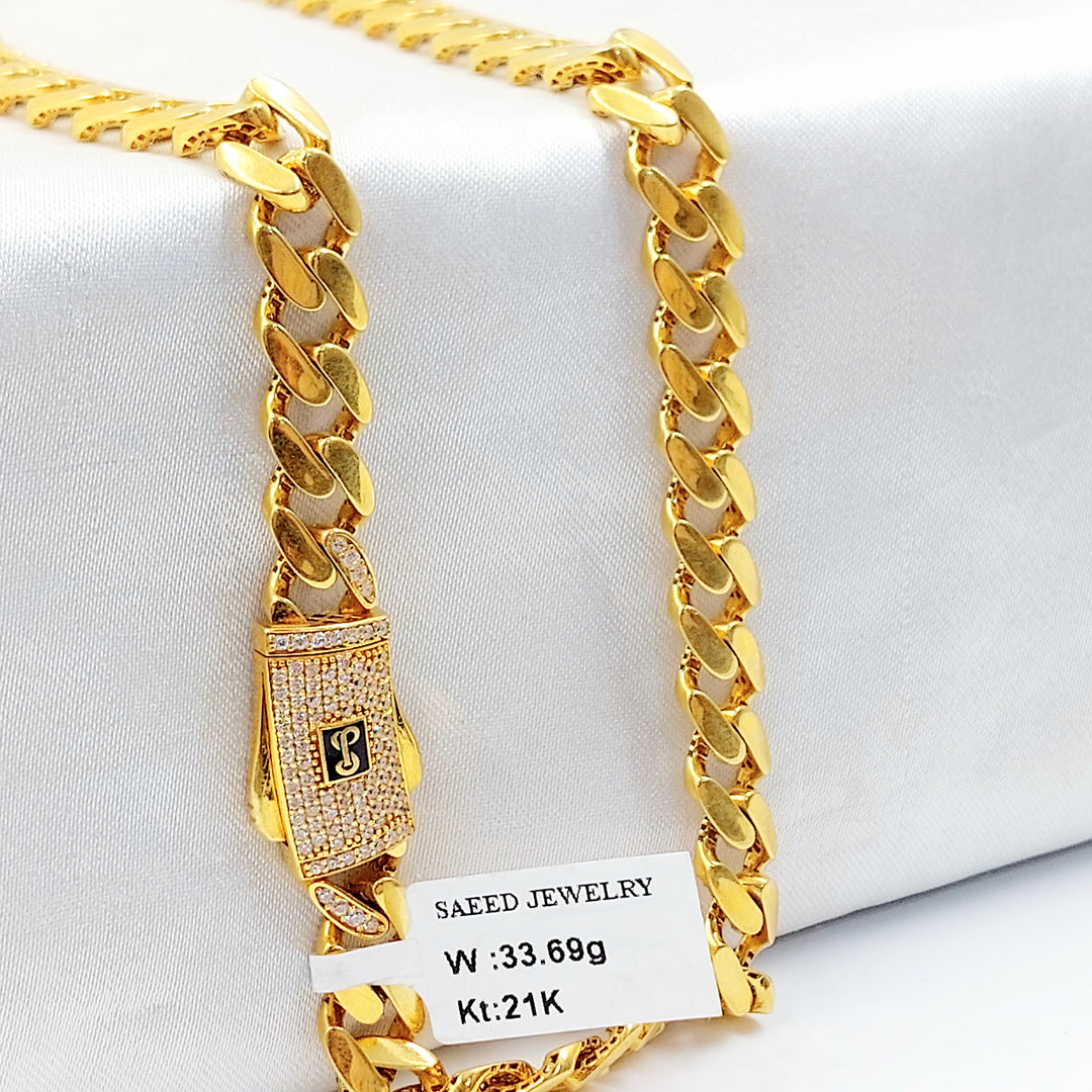 21K عقد جنزير مرصع-مجوهرات الشيخ سعيد-Saeed Jewelry 