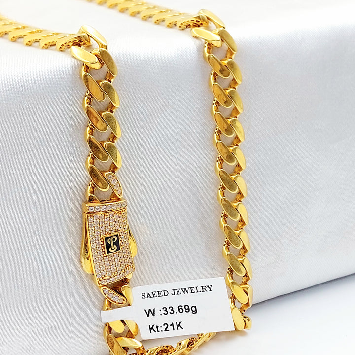 21K عقد جنزير مرصع-مجوهرات الشيخ سعيد-Saeed Jewelry 