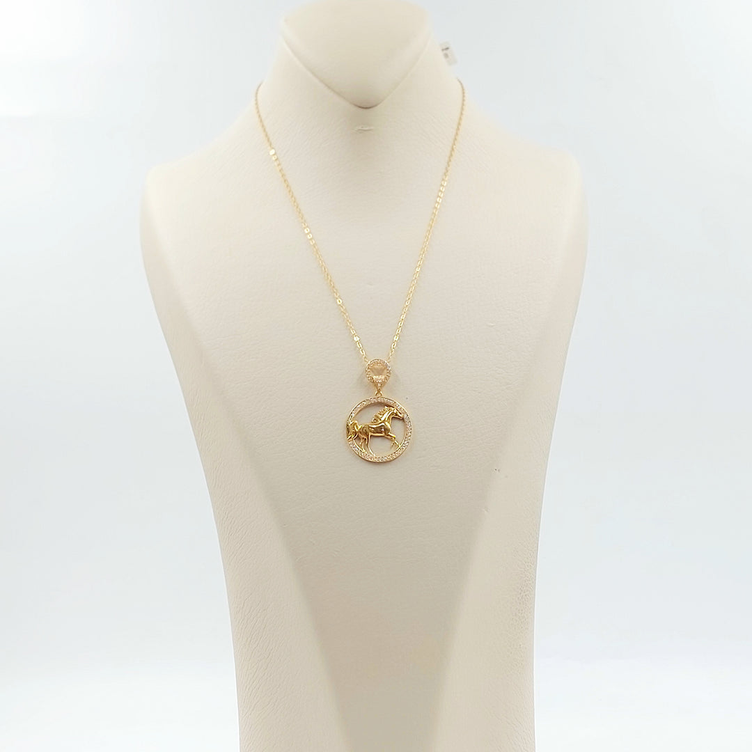 21K عقد حصان مرصع-مجوهرات الشيخ سعيد-Saeed Jewelry 