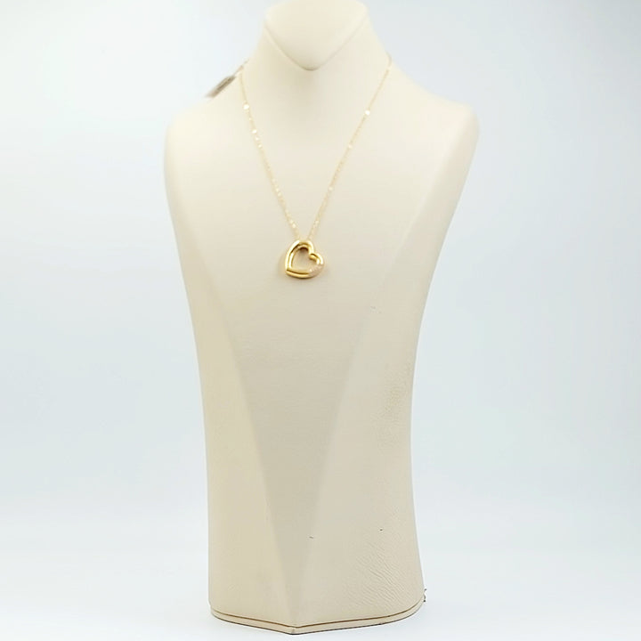 21K عقد قلب مرصع-مجوهرات الشيخ سعيد-Saeed Jewelry 