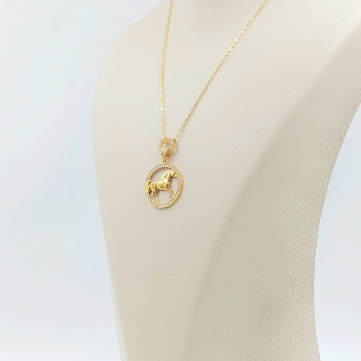 21K عقد حصان مرصع-مجوهرات الشيخ سعيد-Saeed Jewelry 