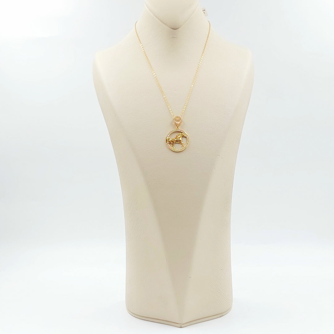 21K عقد حصان مرصع-مجوهرات الشيخ سعيد-Saeed Jewelry 