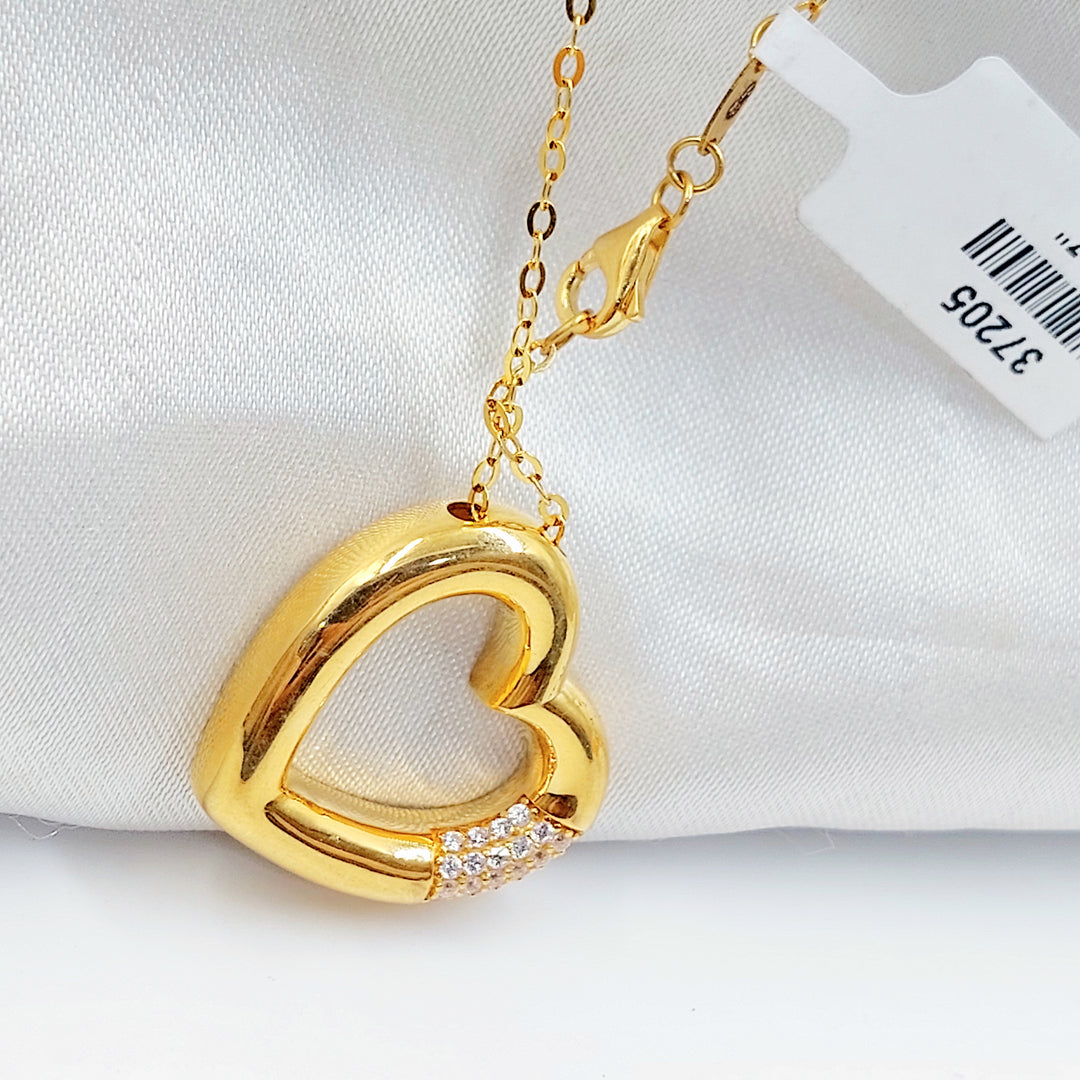 21K عقد قلب مرصع-مجوهرات الشيخ سعيد-Saeed Jewelry 
