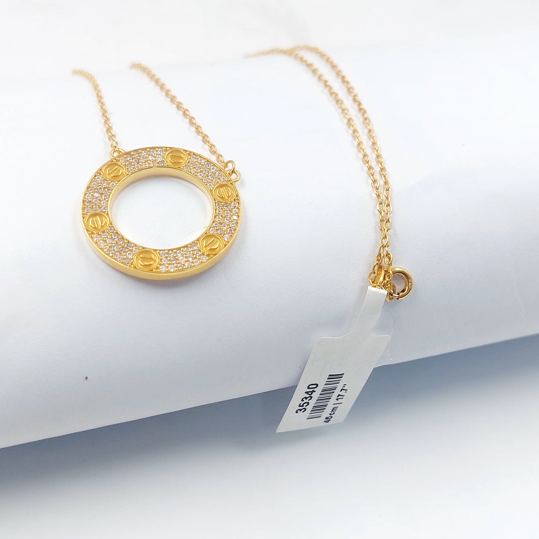 21K عقد فيجارو مرصع-مجوهرات الشيخ سعيد-Saeed Jewelry 