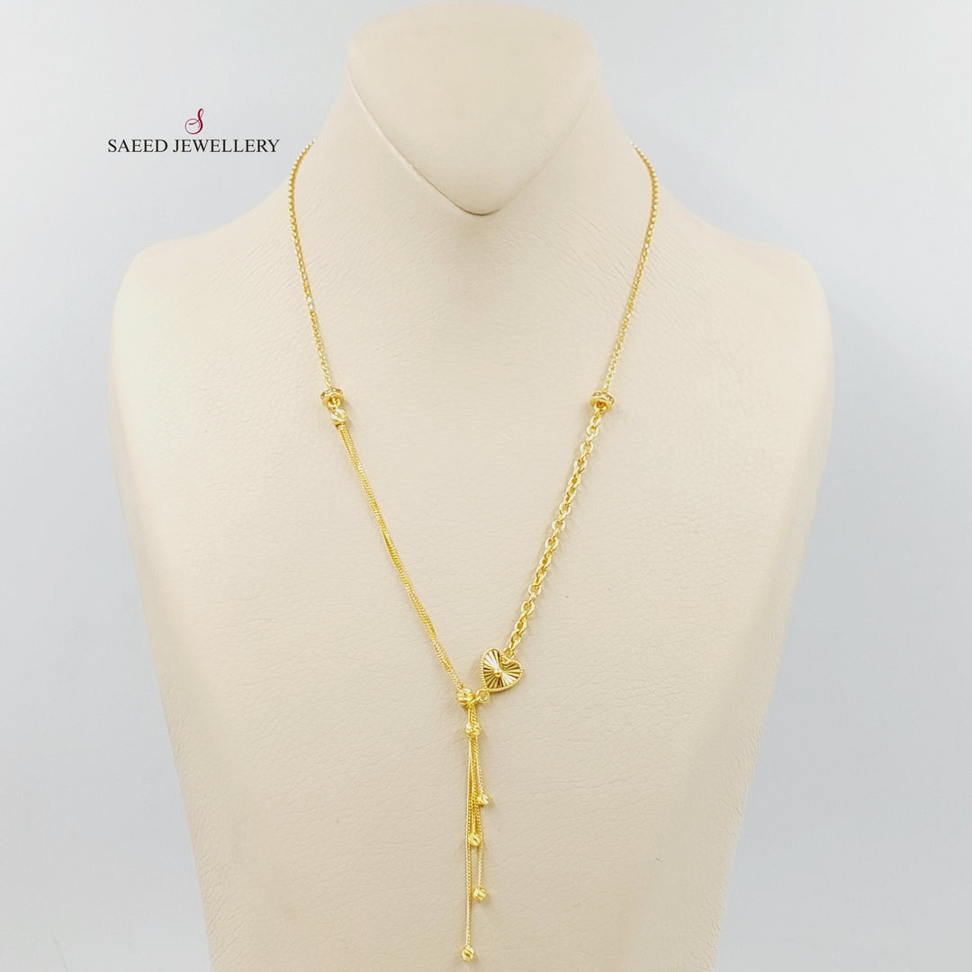 21K عقد قلب مرصع-مجوهرات الشيخ سعيد-Saeed Jewelry 
