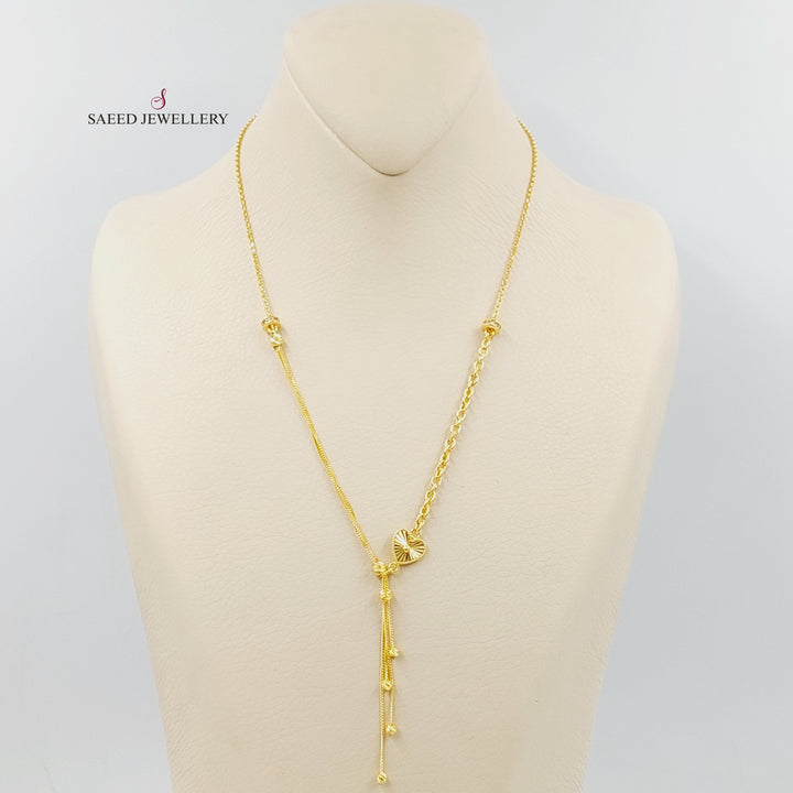 21K عقد قلب مرصع-مجوهرات الشيخ سعيد-Saeed Jewelry 