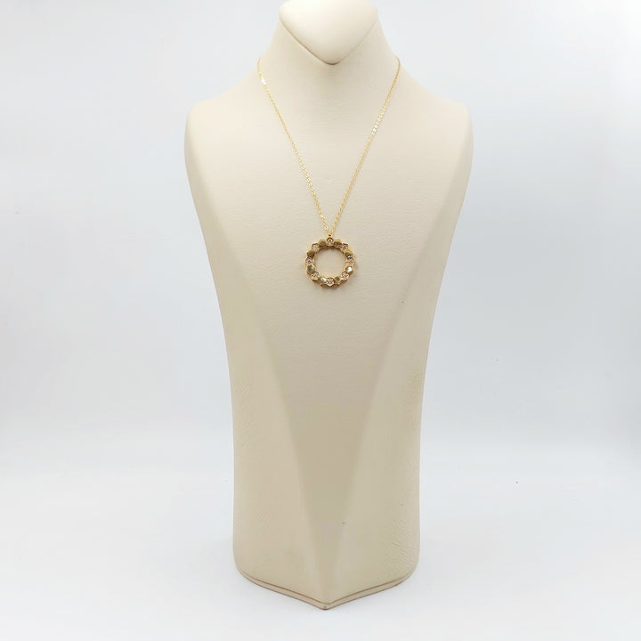 21K عقد شمس مرصع-مجوهرات الشيخ سعيد-Saeed Jewelry 