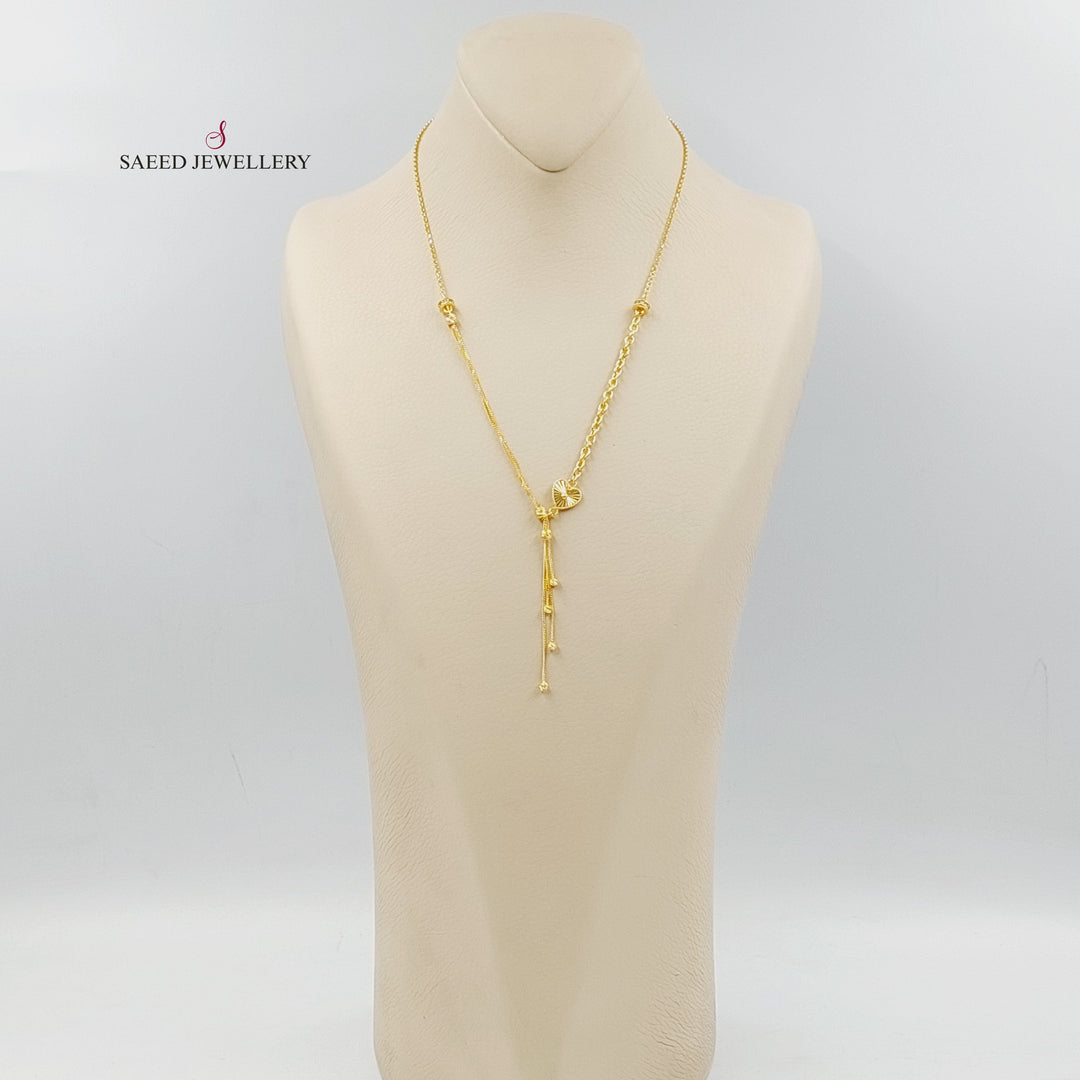 21K عقد قلب مرصع-مجوهرات الشيخ سعيد-Saeed Jewelry 