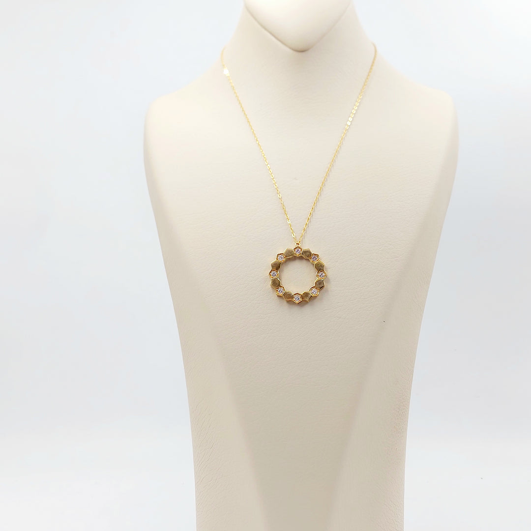 21K عقد شمس مرصع-مجوهرات الشيخ سعيد-Saeed Jewelry 