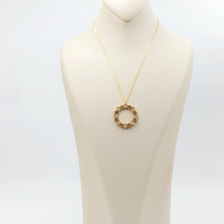 21K عقد شمس مرصع-مجوهرات الشيخ سعيد-Saeed Jewelry 