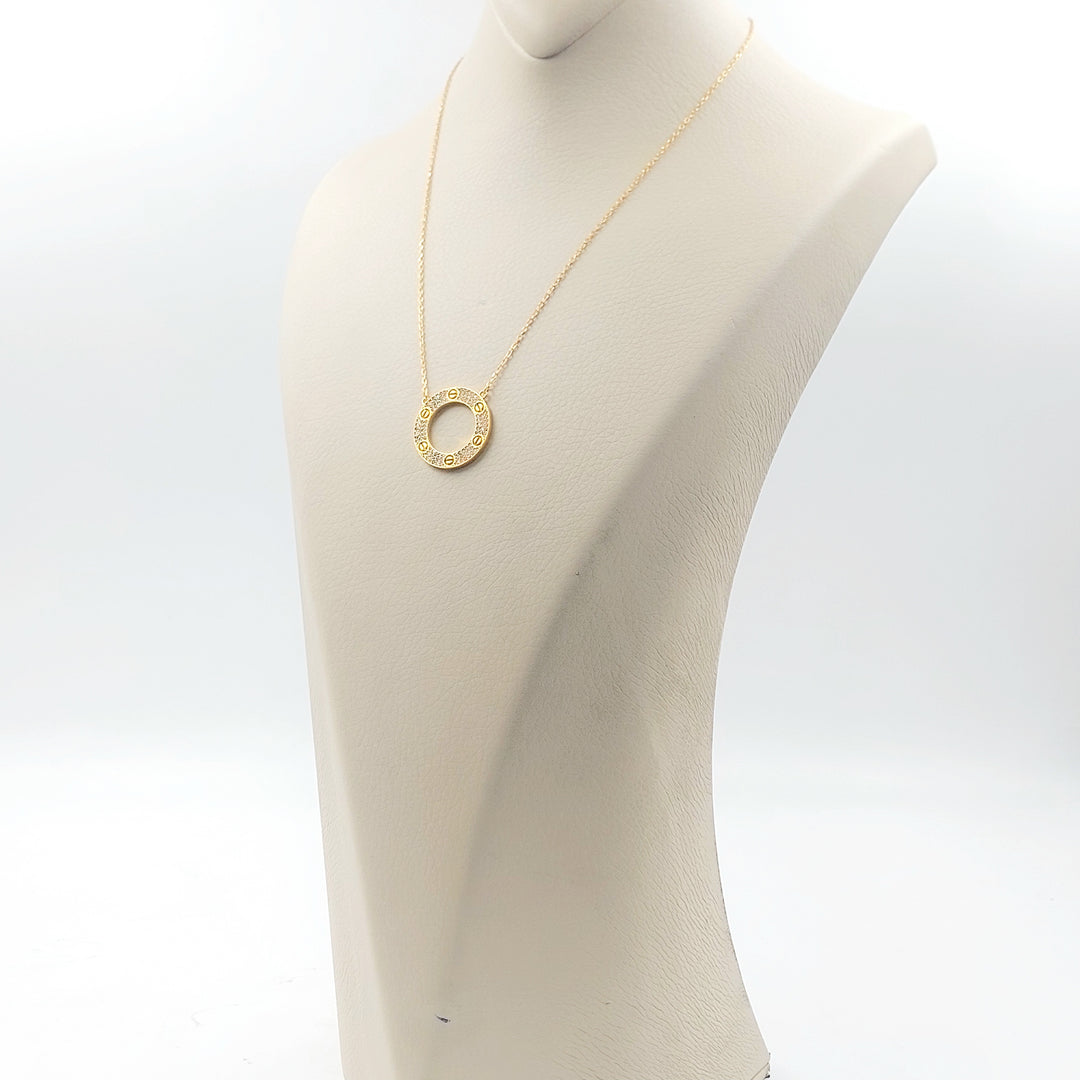 21K عقد فيجارو مرصع-مجوهرات الشيخ سعيد-Saeed Jewelry 