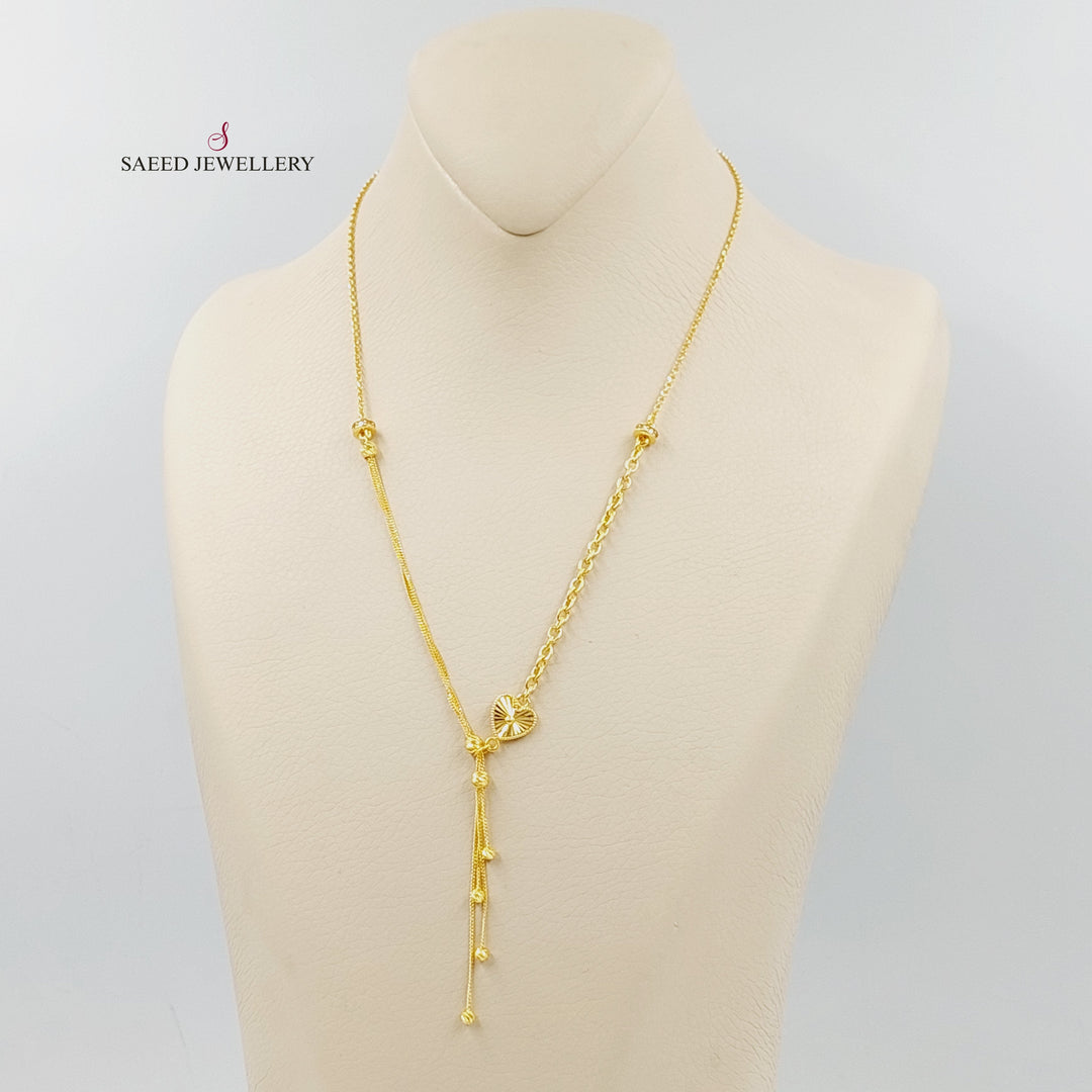21K عقد قلب مرصع-مجوهرات الشيخ سعيد-Saeed Jewelry 