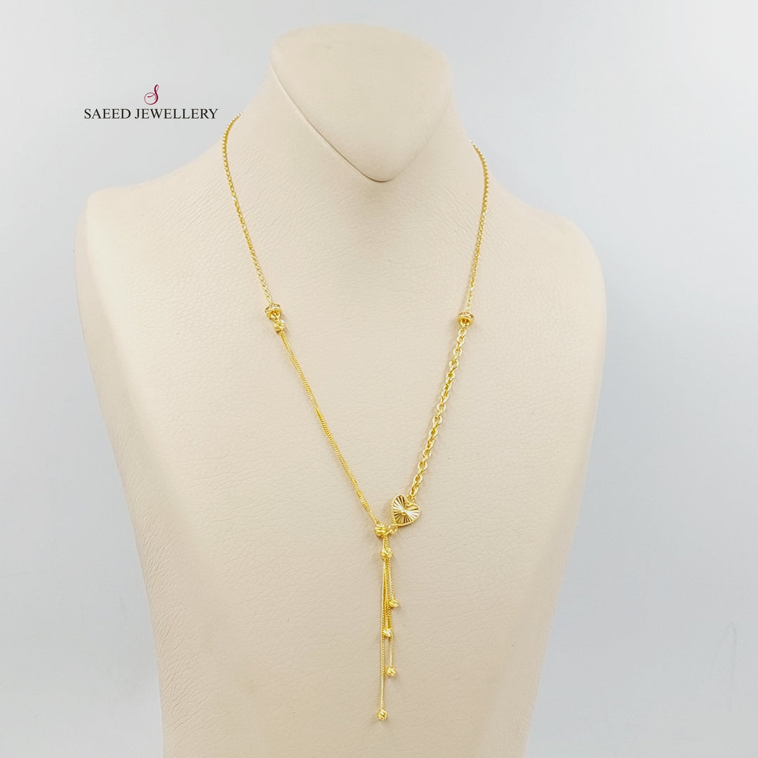 21K عقد قلب مرصع-مجوهرات الشيخ سعيد-Saeed Jewelry 
