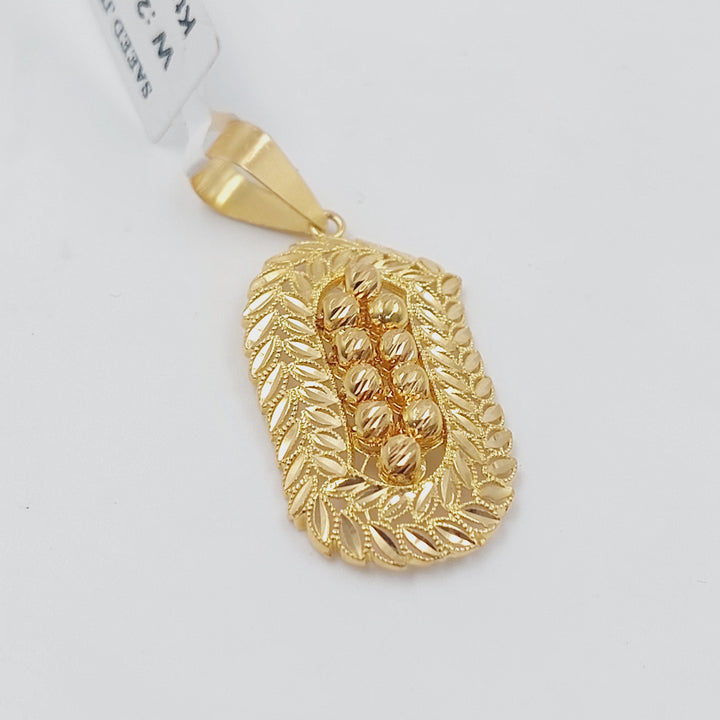 21K تعليقة ورق الشجر طابات-مجوهرات الشيخ سعيد-Saeed Jewelry 