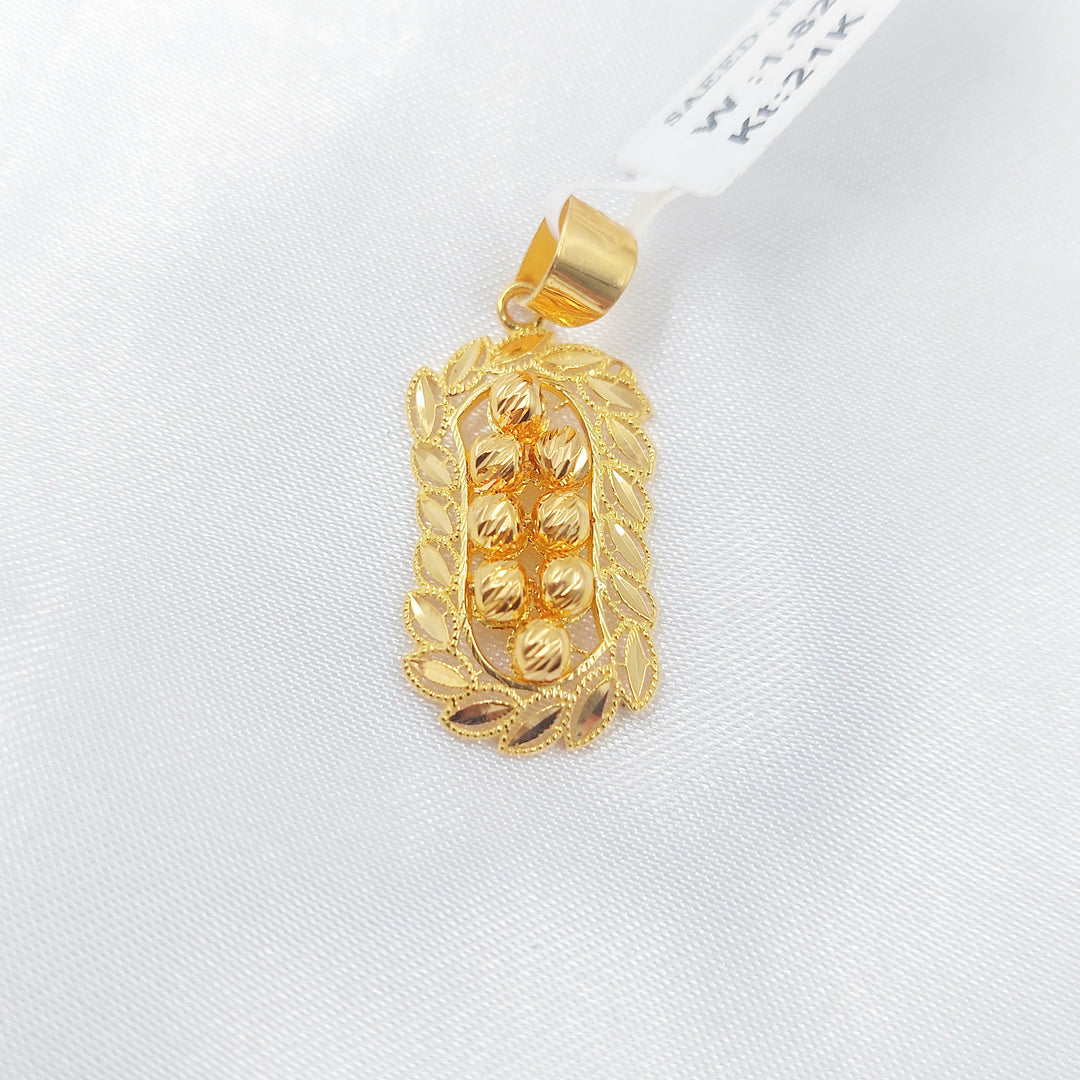21K تعليقة ورق الشجر طابات-مجوهرات الشيخ سعيد-Saeed Jewelry 