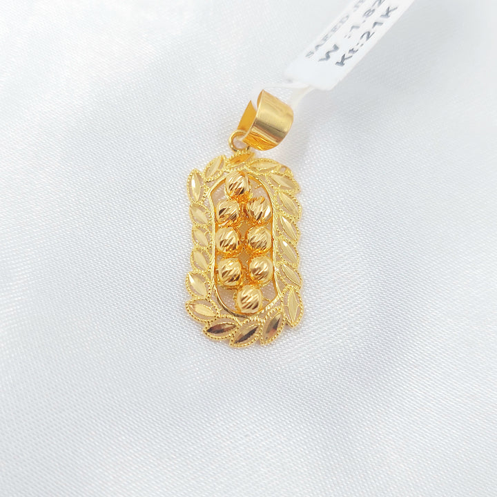 21K تعليقة ورق الشجر طابات-مجوهرات الشيخ سعيد-Saeed Jewelry 