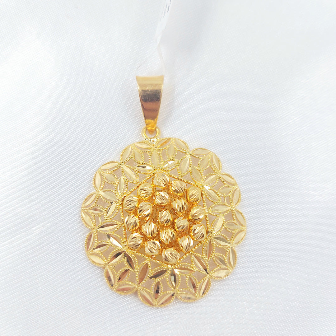 21K تعليقة ورق الشجر طابات-مجوهرات الشيخ سعيد-Saeed Jewelry 