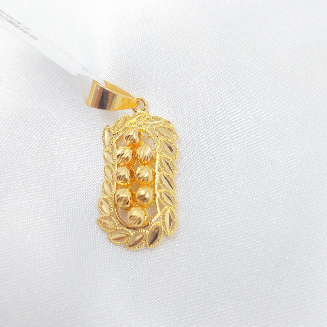 21K تعليقة ورق الشجر طابات-مجوهرات الشيخ سعيد-Saeed Jewelry 