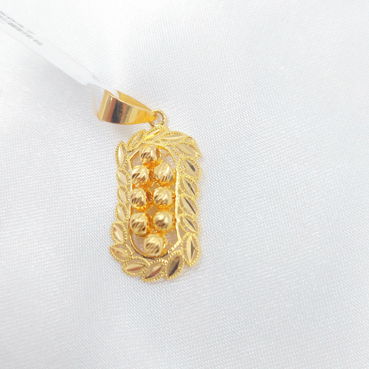 21K تعليقة ورق الشجر طابات-مجوهرات الشيخ سعيد-Saeed Jewelry 