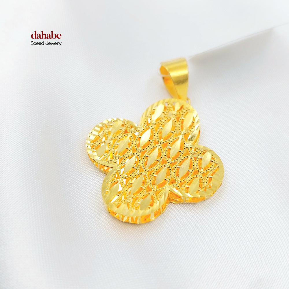 21K تعليقة وردة اكسترا-مجوهرات الشيخ سعيد-Saeed Jewelry 