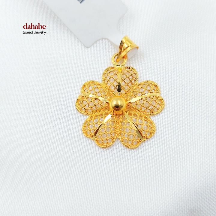 21K تعليقة وردة اكسترا-مجوهرات الشيخ سعيد-Saeed Jewelry 