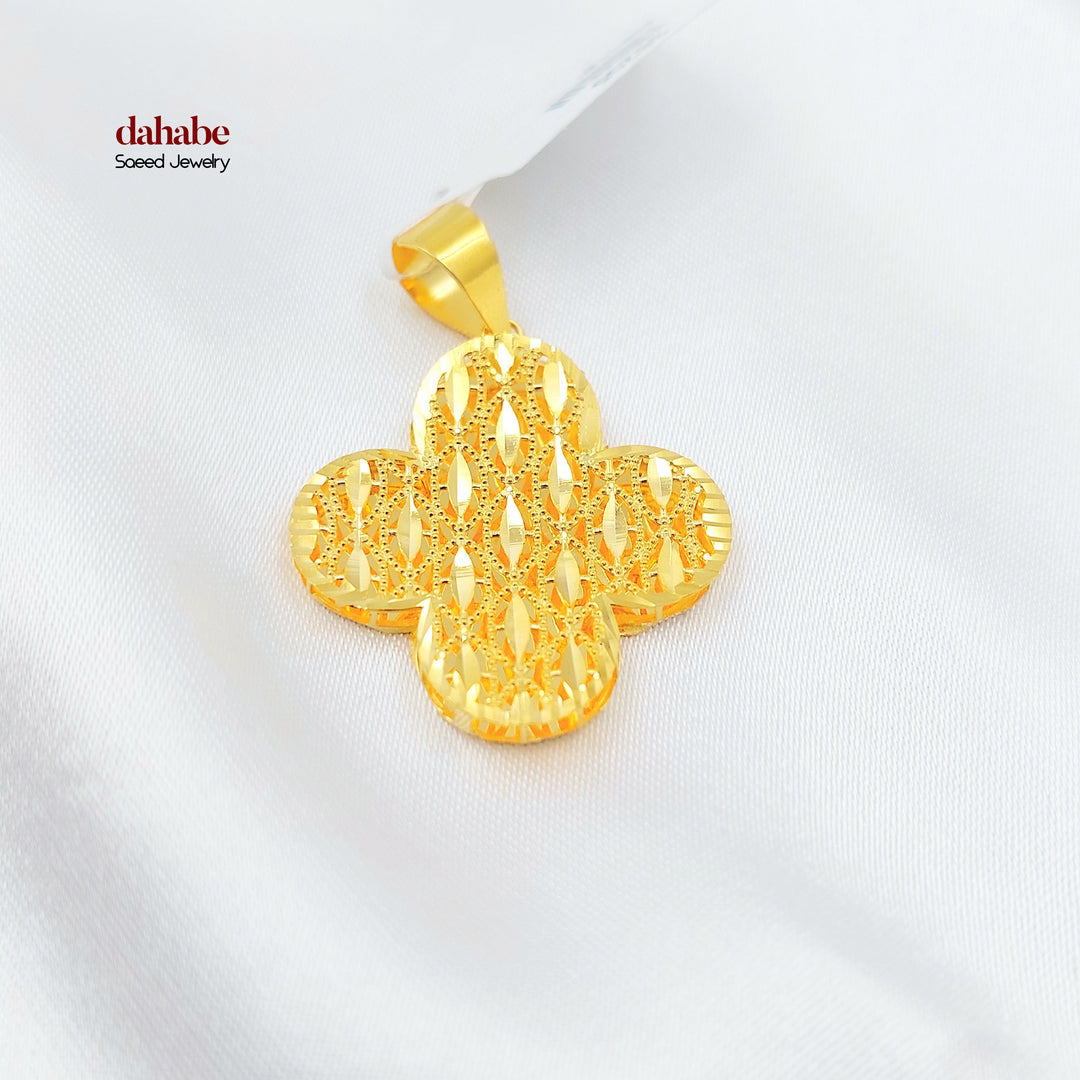 21K تعليقة وردة اكسترا-مجوهرات الشيخ سعيد-Saeed Jewelry 