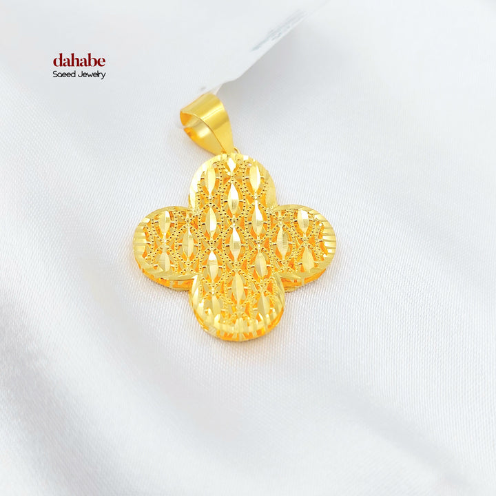 21K تعليقة وردة اكسترا-مجوهرات الشيخ سعيد-Saeed Jewelry 