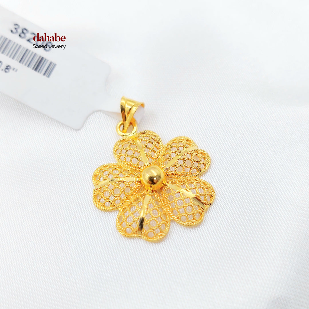 21K تعليقة وردة اكسترا-مجوهرات الشيخ سعيد-Saeed Jewelry 
