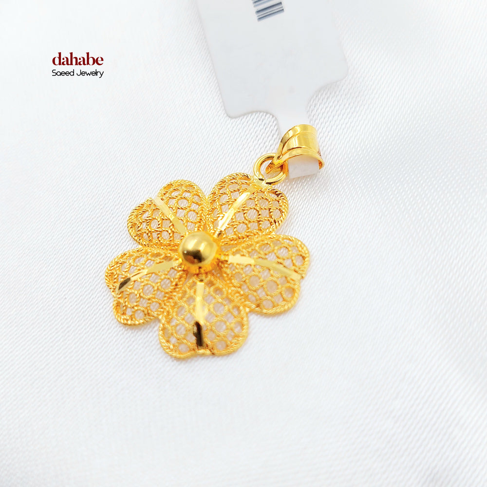 21K تعليقة وردة اكسترا-مجوهرات الشيخ سعيد-Saeed Jewelry 