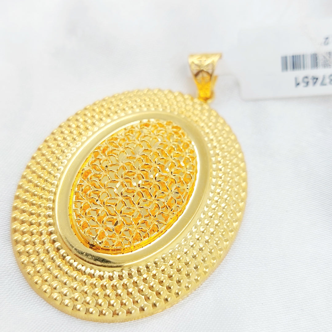 21K تعليقة بيضاوي اكسترا-مجوهرات الشيخ سعيد-Saeed Jewelry 