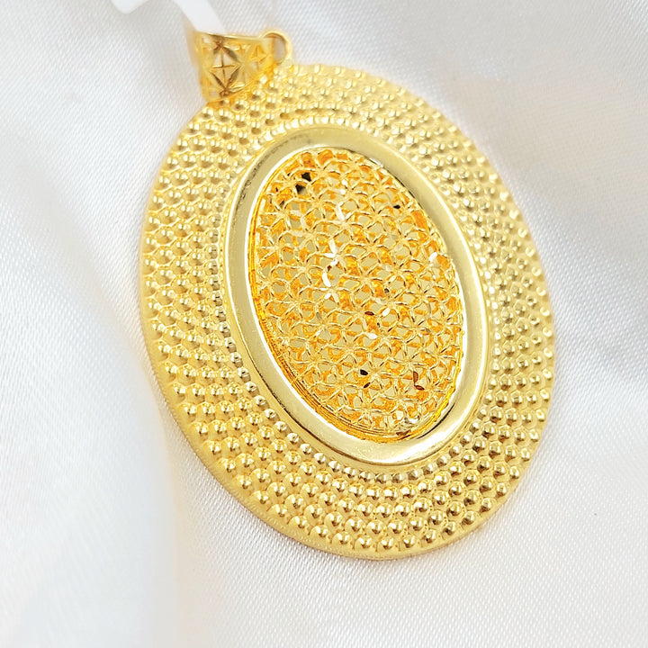 21K تعليقة بيضاوي اكسترا-مجوهرات الشيخ سعيد-Saeed Jewelry 