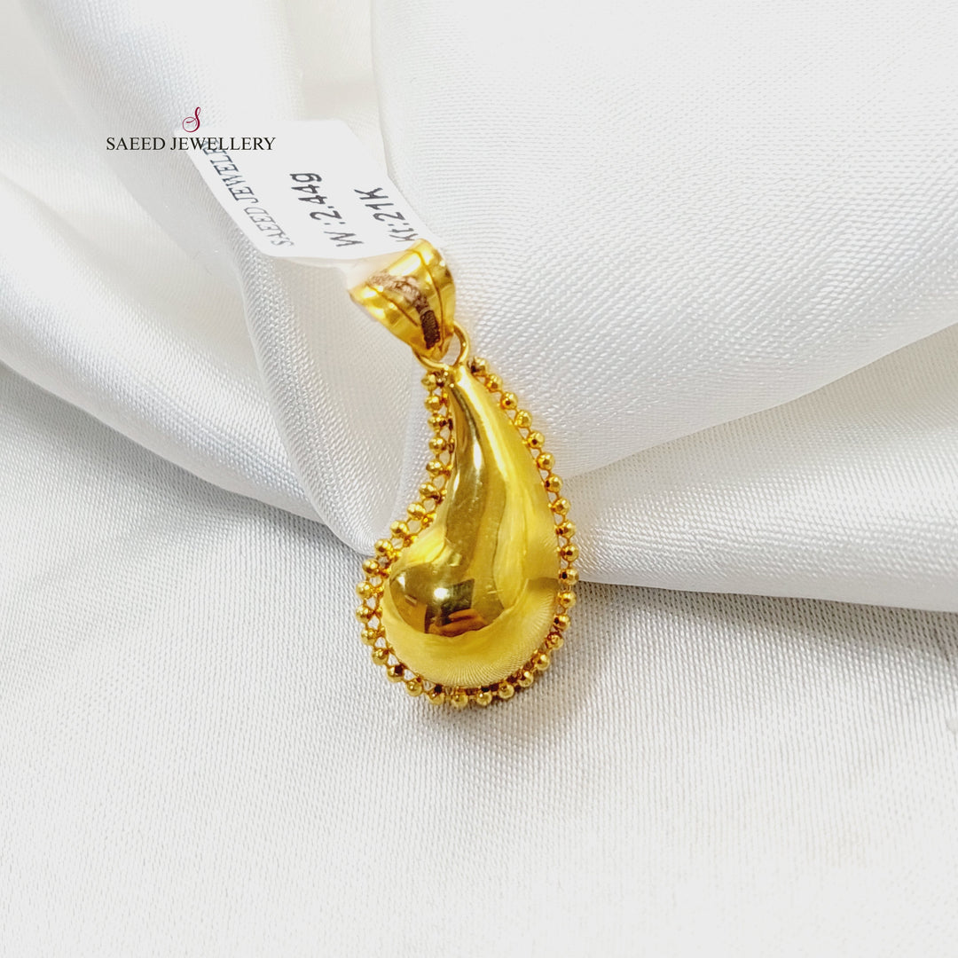 21K تعليقة لوزة اكسترا-مجوهرات الشيخ سعيد-Saeed Jewelry 