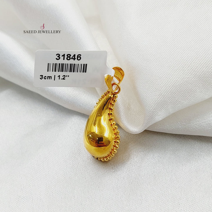 21K تعليقة لوزة اكسترا-مجوهرات الشيخ سعيد-Saeed Jewelry 