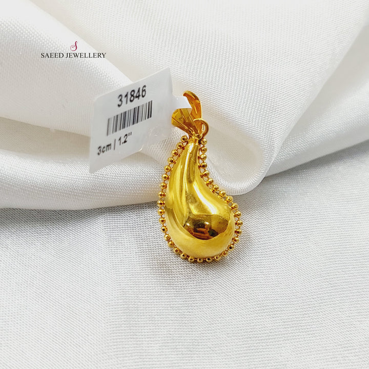 21K تعليقة لوزة اكسترا-مجوهرات الشيخ سعيد-Saeed Jewelry 