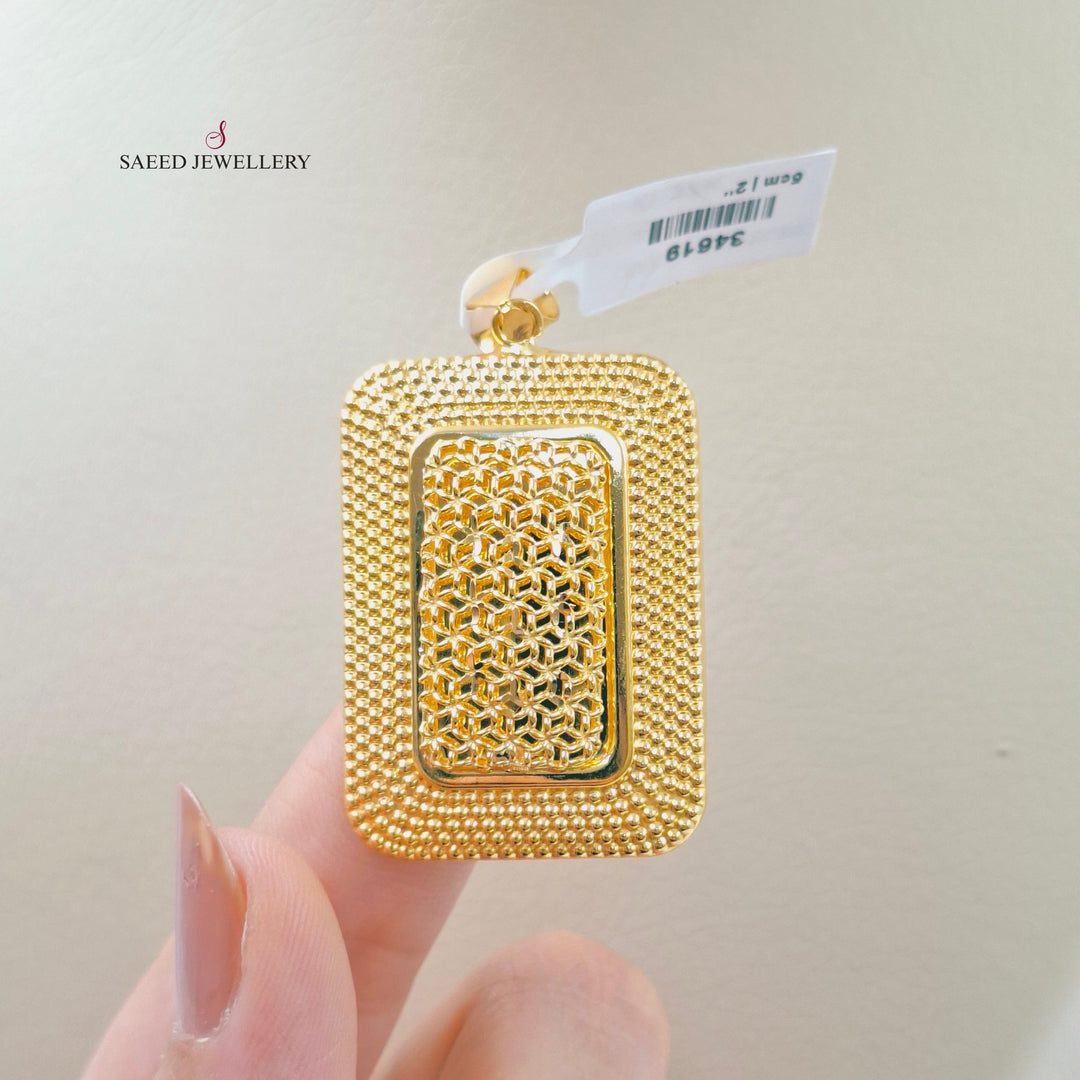 21K تعليقة نقش اكسترا-مجوهرات الشيخ سعيد-Saeed Jewelry 