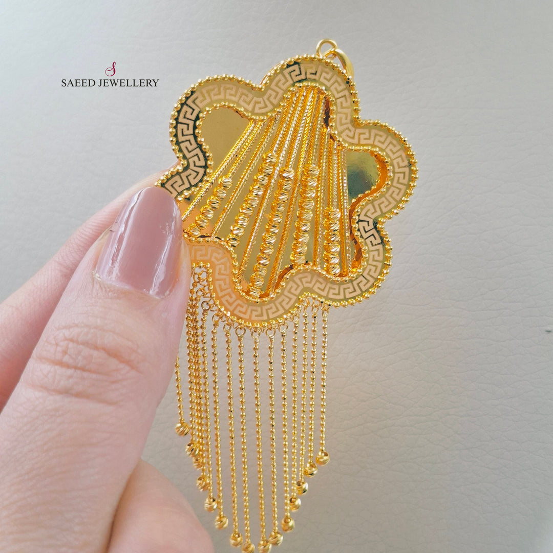 21K تعليقة وردة اكسترا-مجوهرات الشيخ سعيد-Saeed Jewelry 