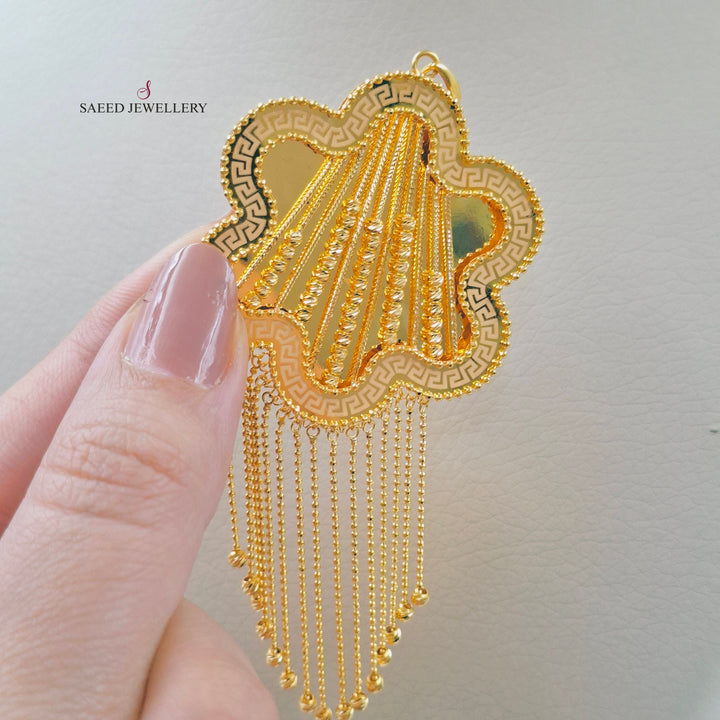 21K تعليقة وردة اكسترا-مجوهرات الشيخ سعيد-Saeed Jewelry 