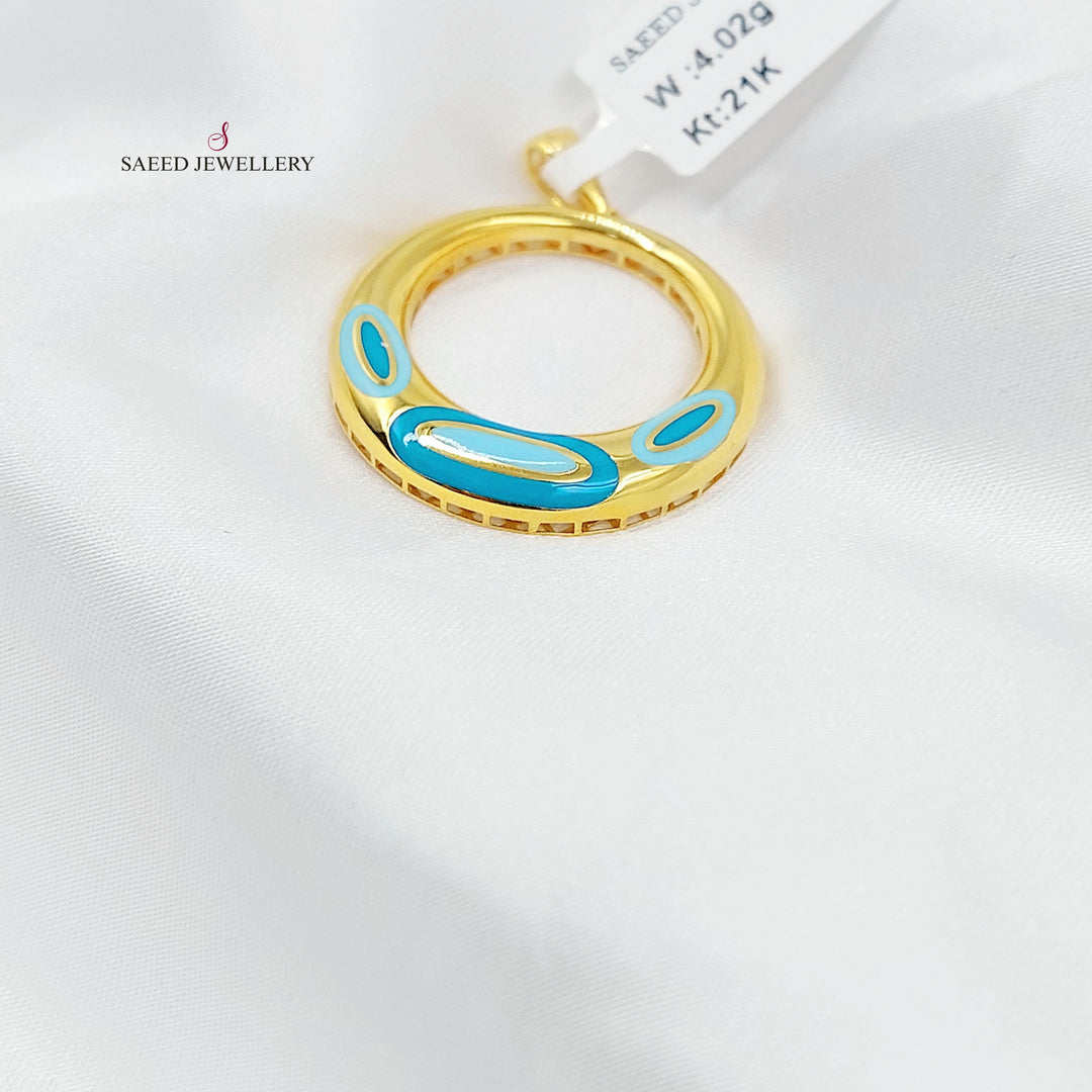 21K تعليقة دائري مينا-مجوهرات الشيخ سعيد-Saeed Jewelry 