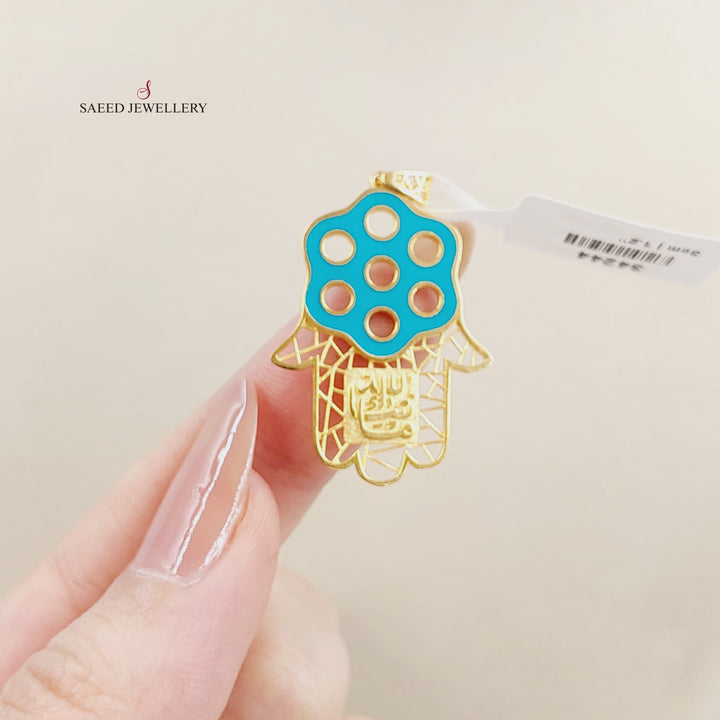 21K تعليقة كف مينا-مجوهرات الشيخ سعيد-Saeed Jewelry 