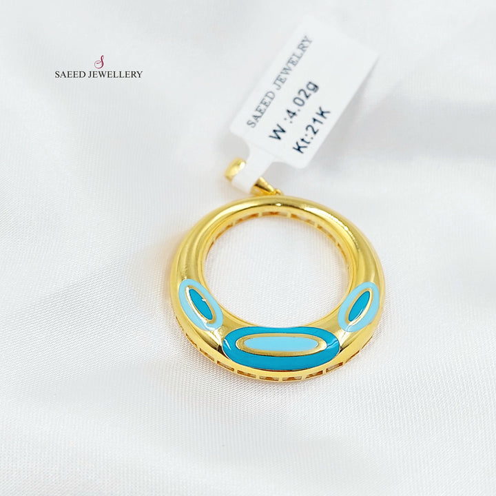 21K تعليقة دائري مينا-مجوهرات الشيخ سعيد-Saeed Jewelry 