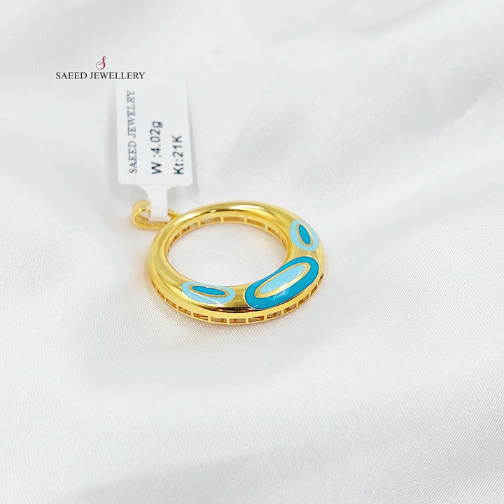 21K تعليقة دائري مينا-مجوهرات الشيخ سعيد-Saeed Jewelry 