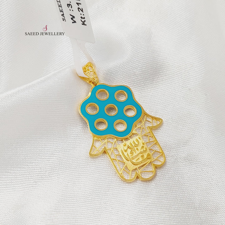 21K تعليقة كف مينا-مجوهرات الشيخ سعيد-Saeed Jewelry 