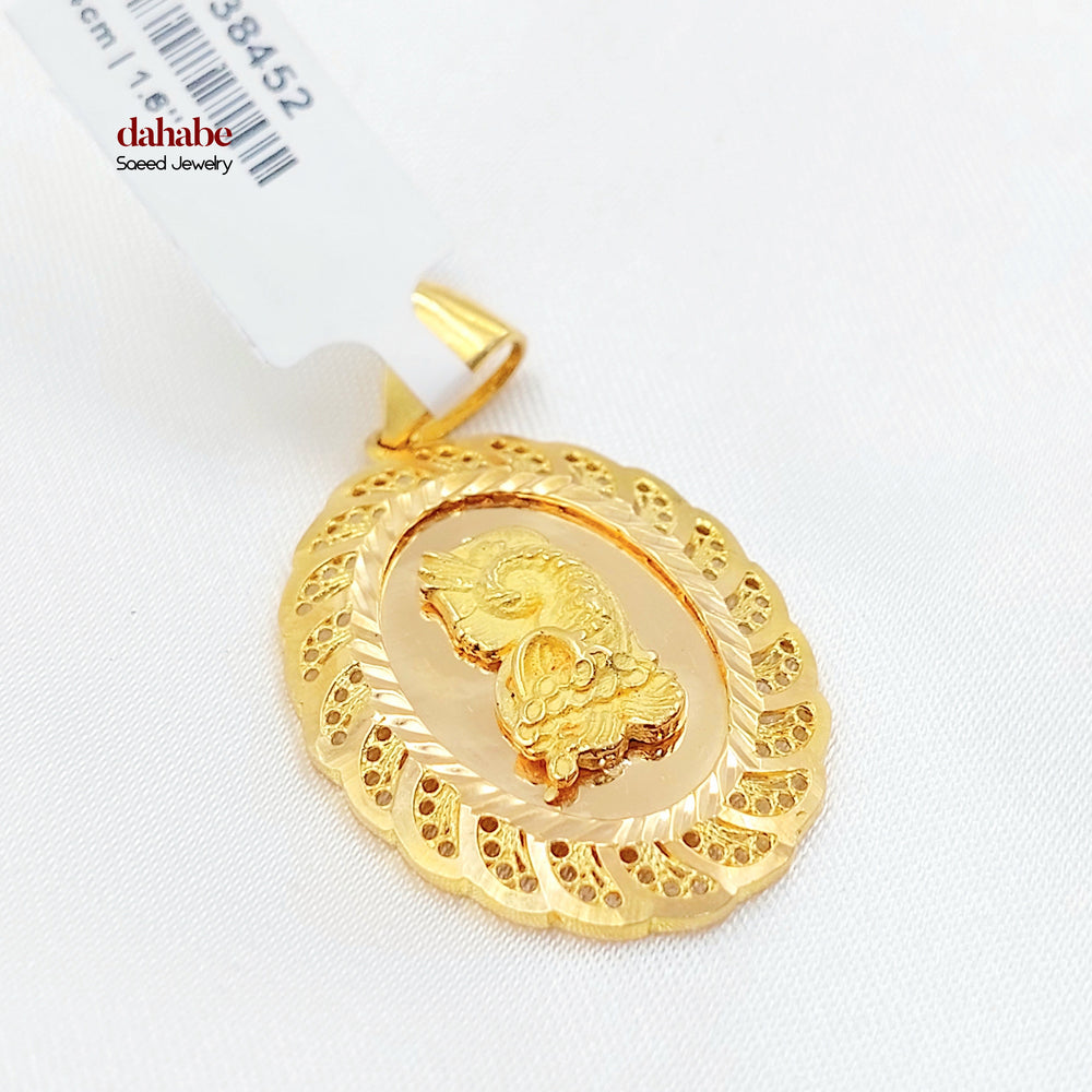 21K تعليقة اونصه نقش-مجوهرات الشيخ سعيد-Saeed Jewelry 