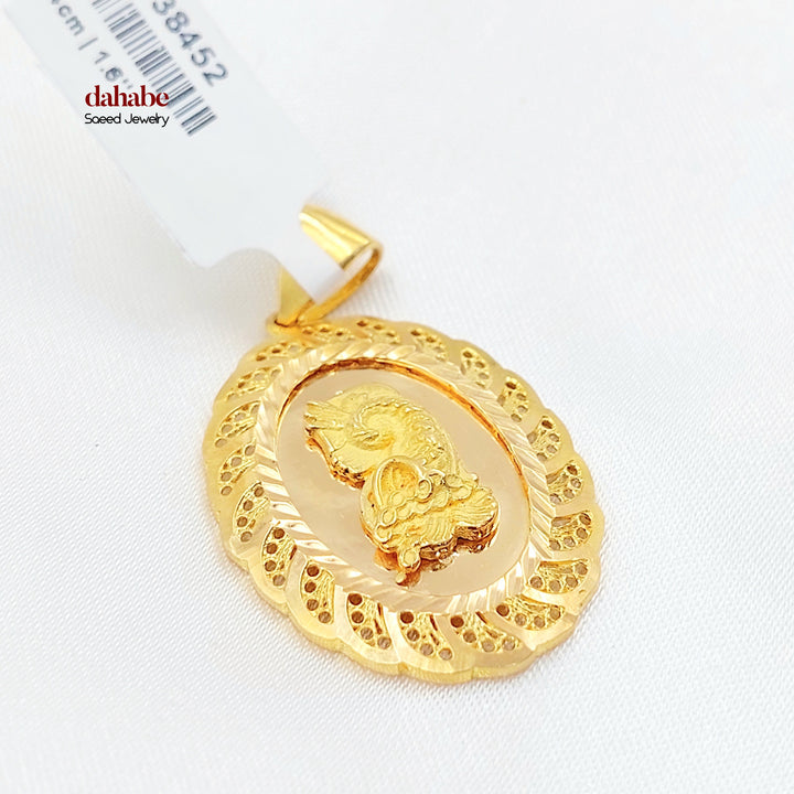 21K تعليقة اونصه نقش-مجوهرات الشيخ سعيد-Saeed Jewelry 