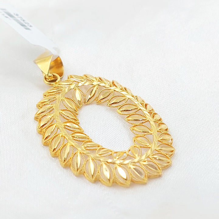 21K تعليقة ورق الشجر-مجوهرات الشيخ سعيد-Saeed Jewelry 