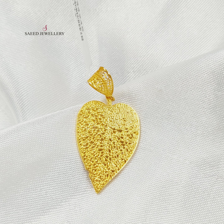 21K تعليقة ورق الشجر-مجوهرات الشيخ سعيد-Saeed Jewelry 