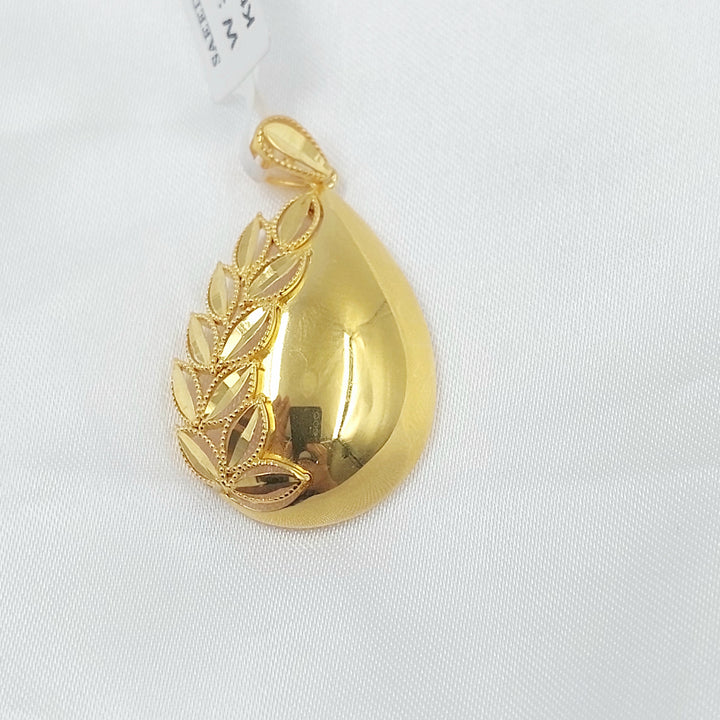 21K تعليقة ورق الشجر-مجوهرات الشيخ سعيد-Saeed Jewelry 