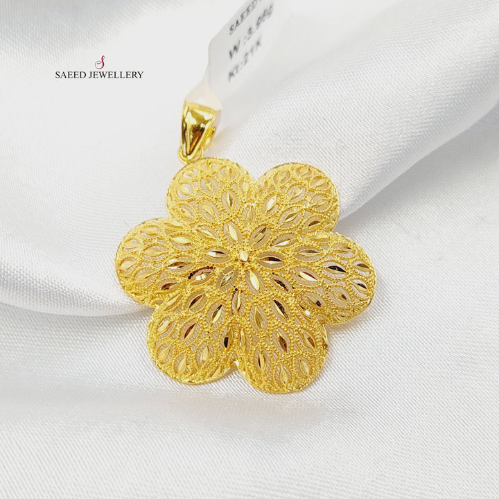 21K تعليقة ورق الشجر-مجوهرات الشيخ سعيد-Saeed Jewelry 