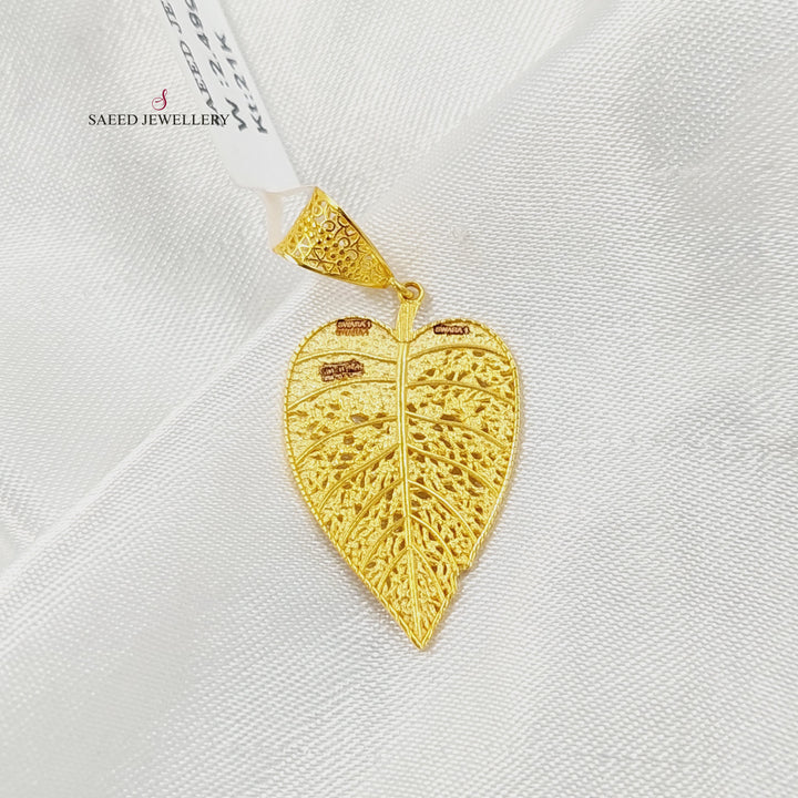 21K تعليقة ورق الشجر-مجوهرات الشيخ سعيد-Saeed Jewelry 
