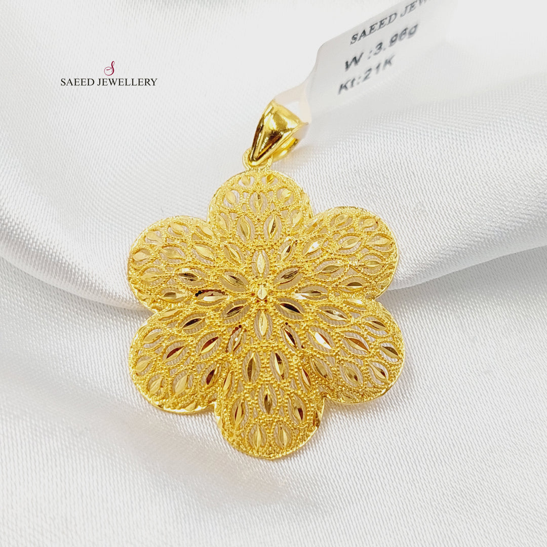 21K تعليقة ورق الشجر-مجوهرات الشيخ سعيد-Saeed Jewelry 